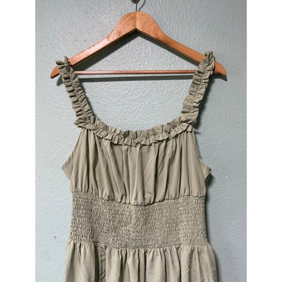 Scarlett Darkness Women's Sage Light Green Ruffle‎ Dress Size XL - Picture 3 of 9